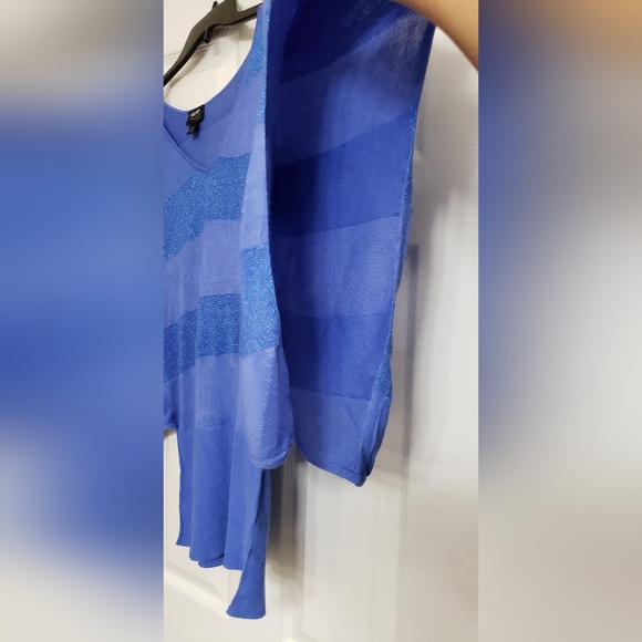 Nicole by Nicole Miller Blue Striped Blouse - Picture 6 of 9